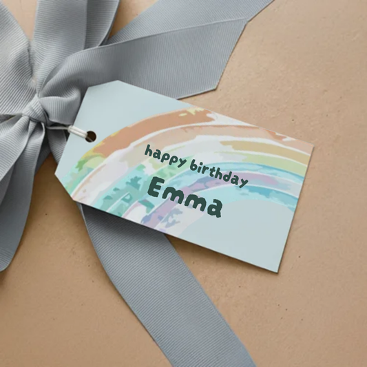 Watercolor Birthday Gift Tag