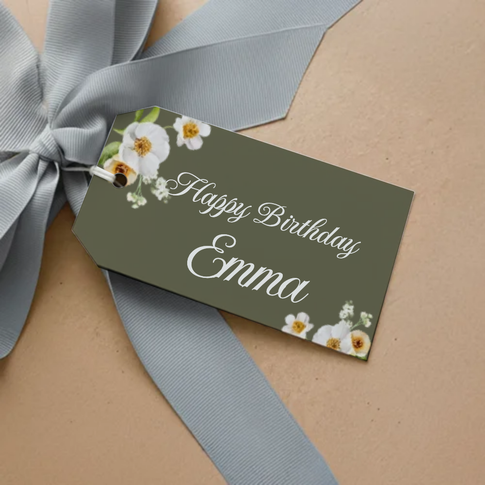 Wildflowers Birthday Gift Tag
