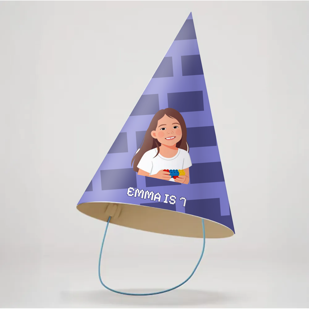 Building Blocks Birthday Party Hat