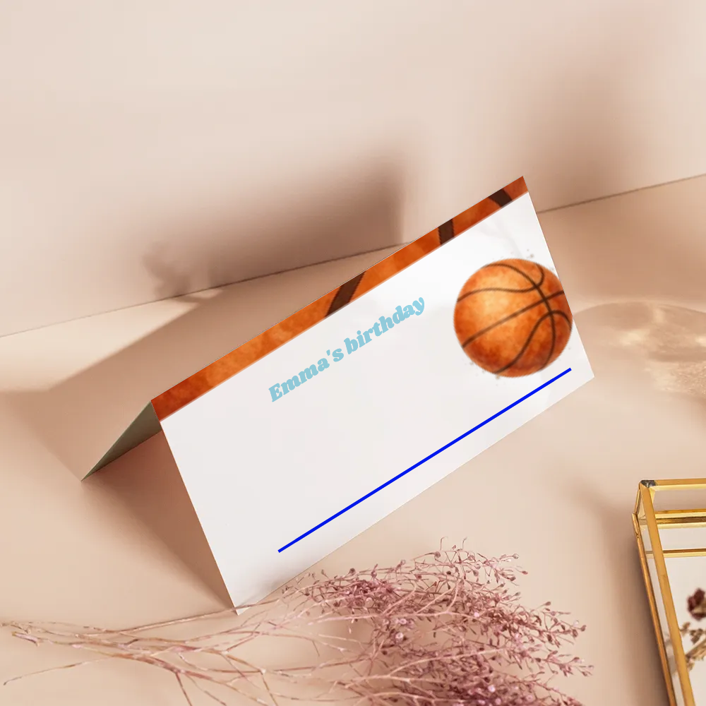 Basketball Birthday Name Tent