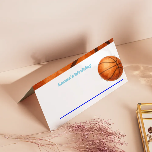 Basketball Birthday Name Tent