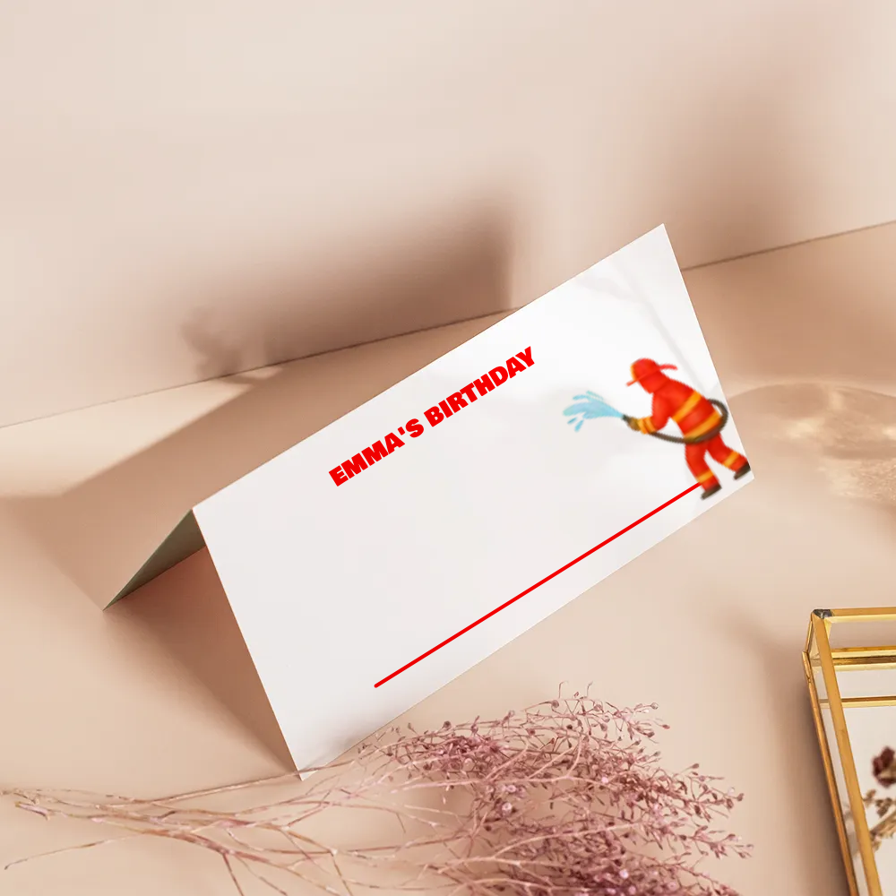 Firefighter Birthday Name Tent
