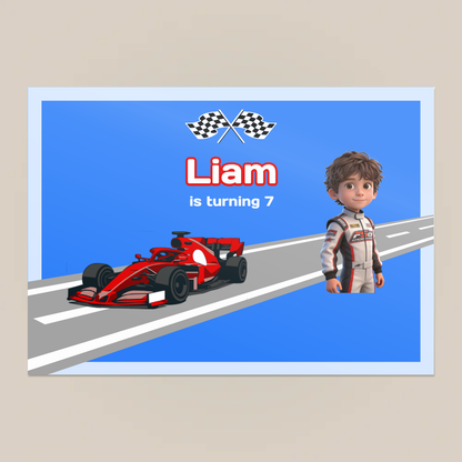 Race Cars Birthday Paper Placemat