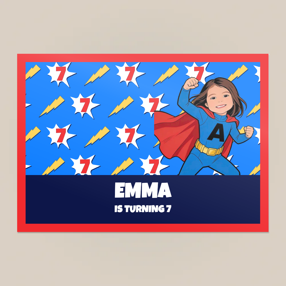 Superhero Birthday Paper Placemat