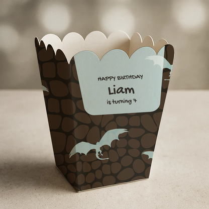Dragons Birthday Popcorn Box