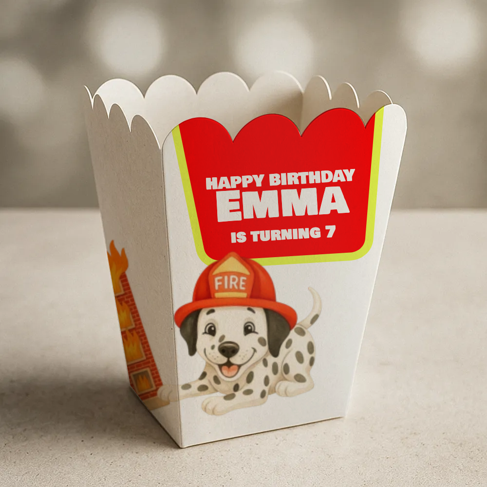 Firefighter Birthday Popcorn Box