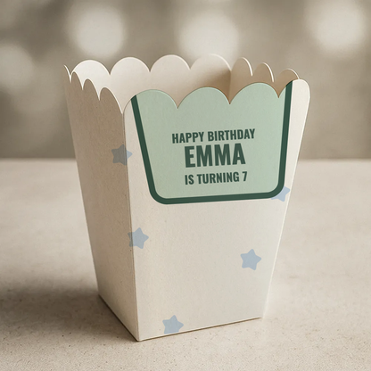 Grid Birthday Popcorn Box
