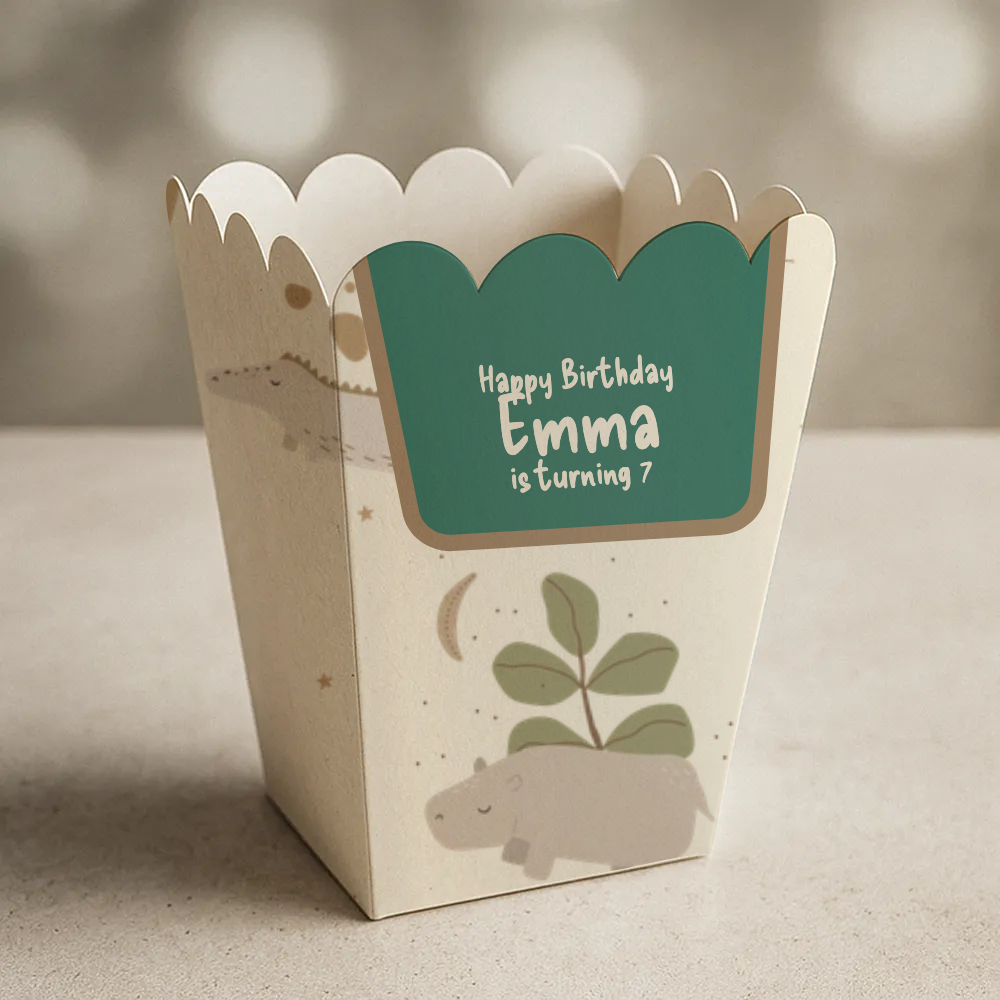Safari Birthday Popcorn Box