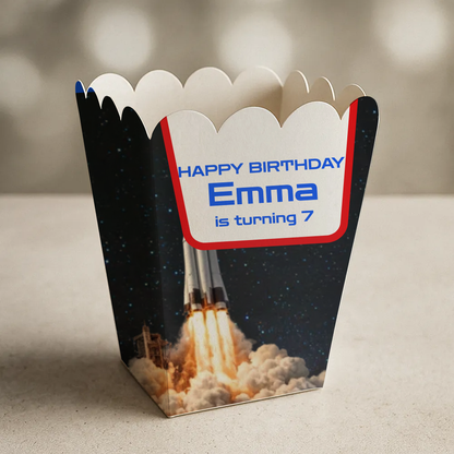 Space Birthday Popcorn Box