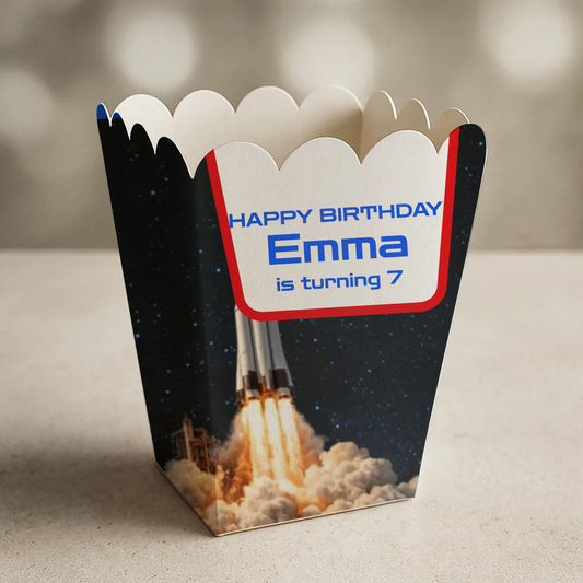 Space Birthday Popcorn Box