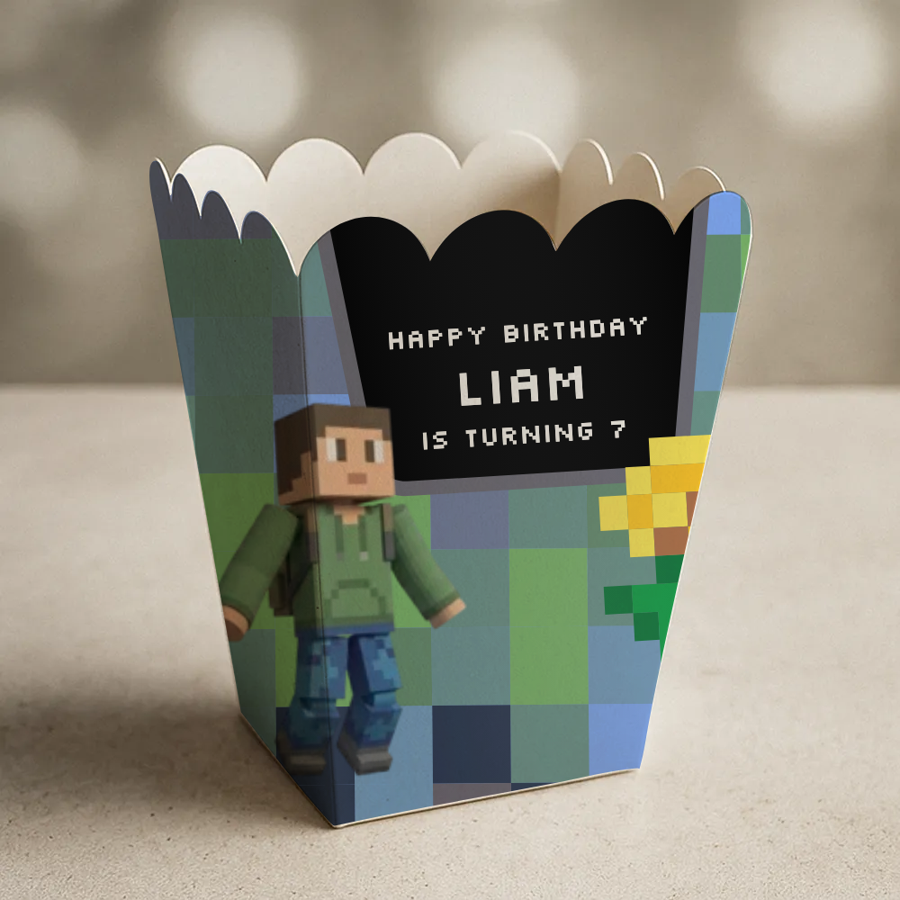 Video Blox Birthday Popcorn Box
