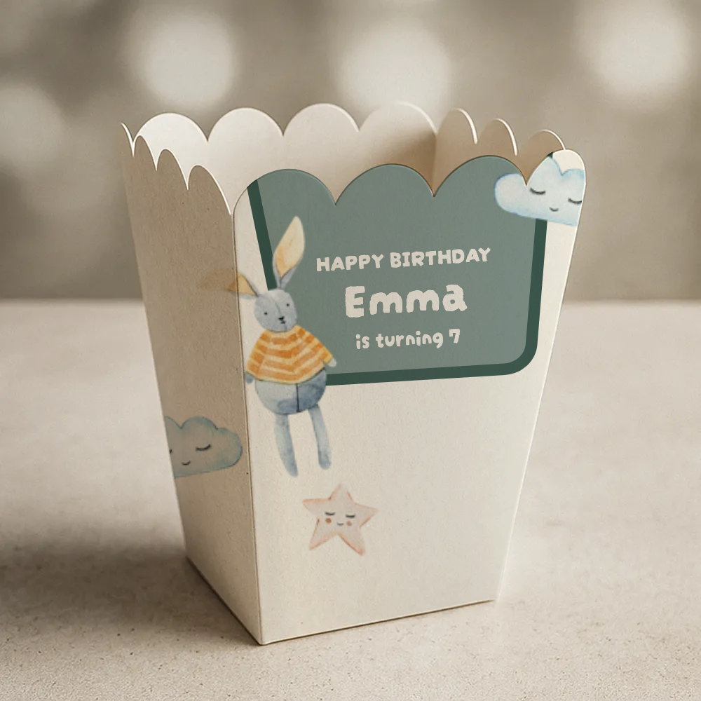 Watercolor Birthday Popcorn Box