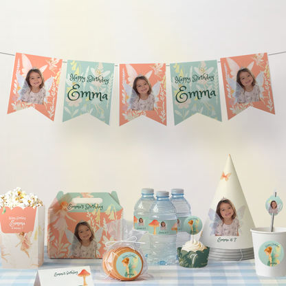 Fairies Birthday Cupcake Wrapper — party scene