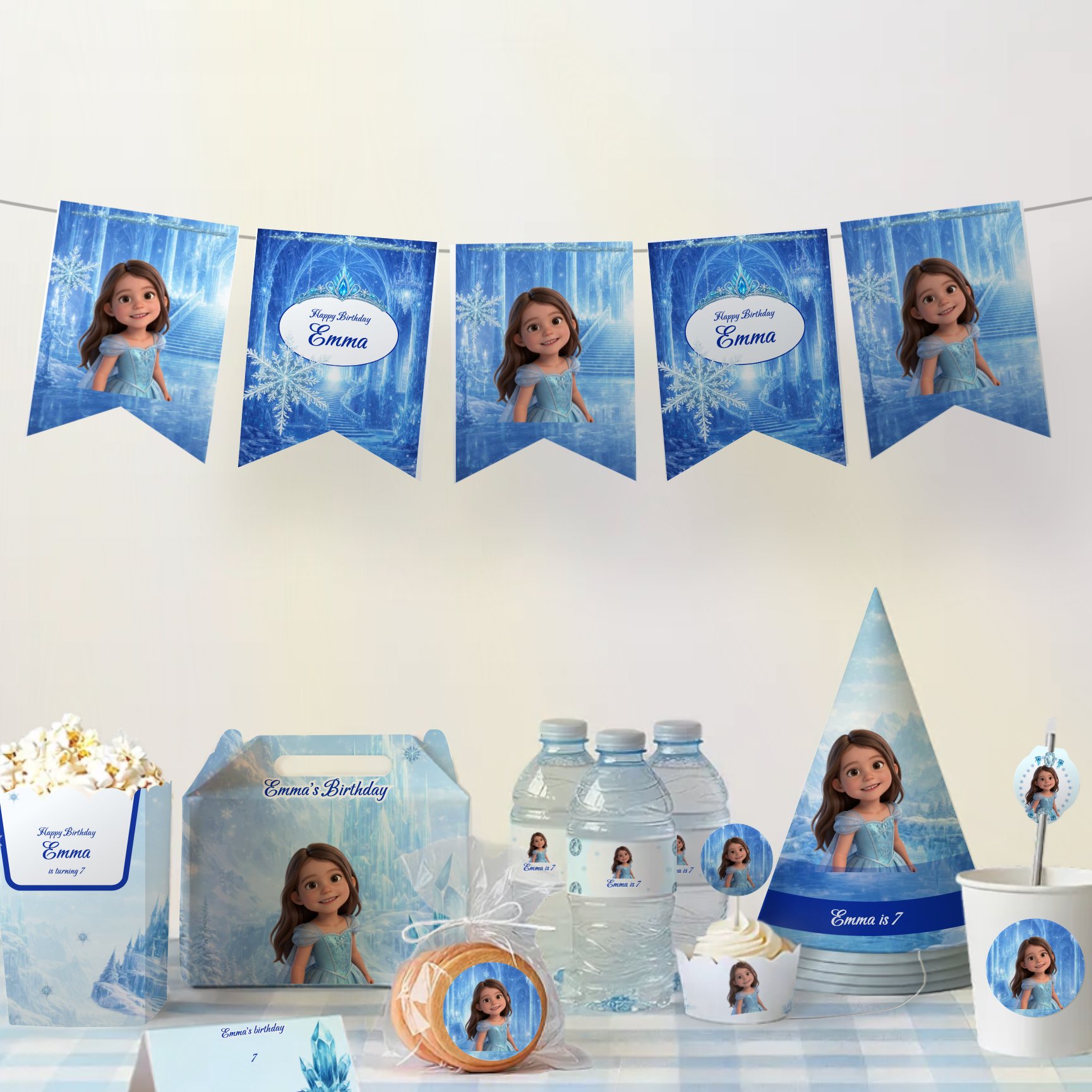 Ice Princess Birthday Sticker — party scene