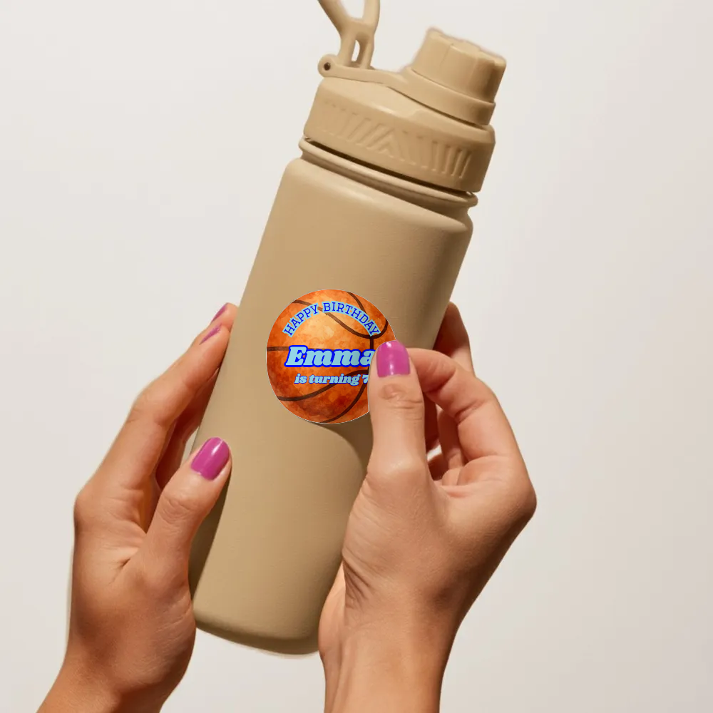 Basketball Birthday Sticker