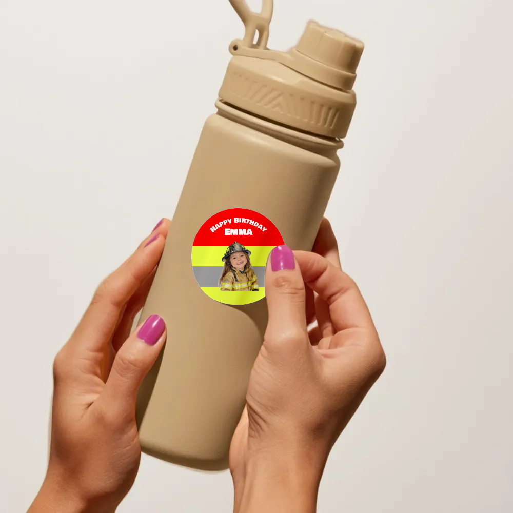 Firefighter Birthday Sticker