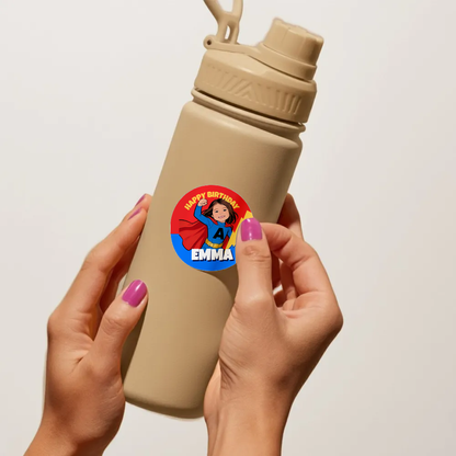 Superhero Birthday Sticker