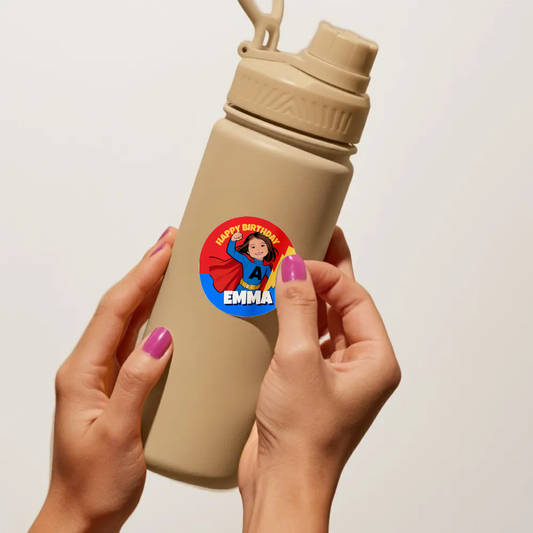 Superhero Birthday Sticker