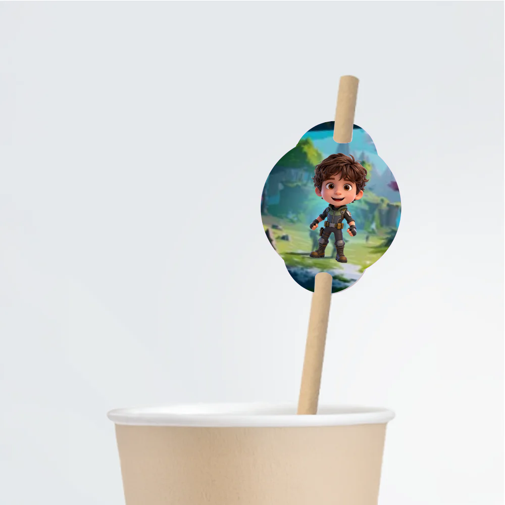 Battle Royale Birthday Straw Tag