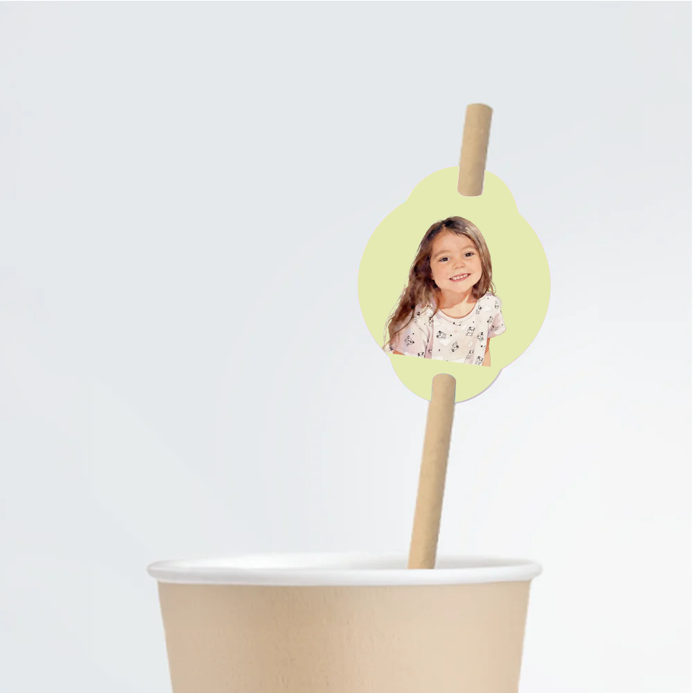 Duotone Birthday Straw Tag