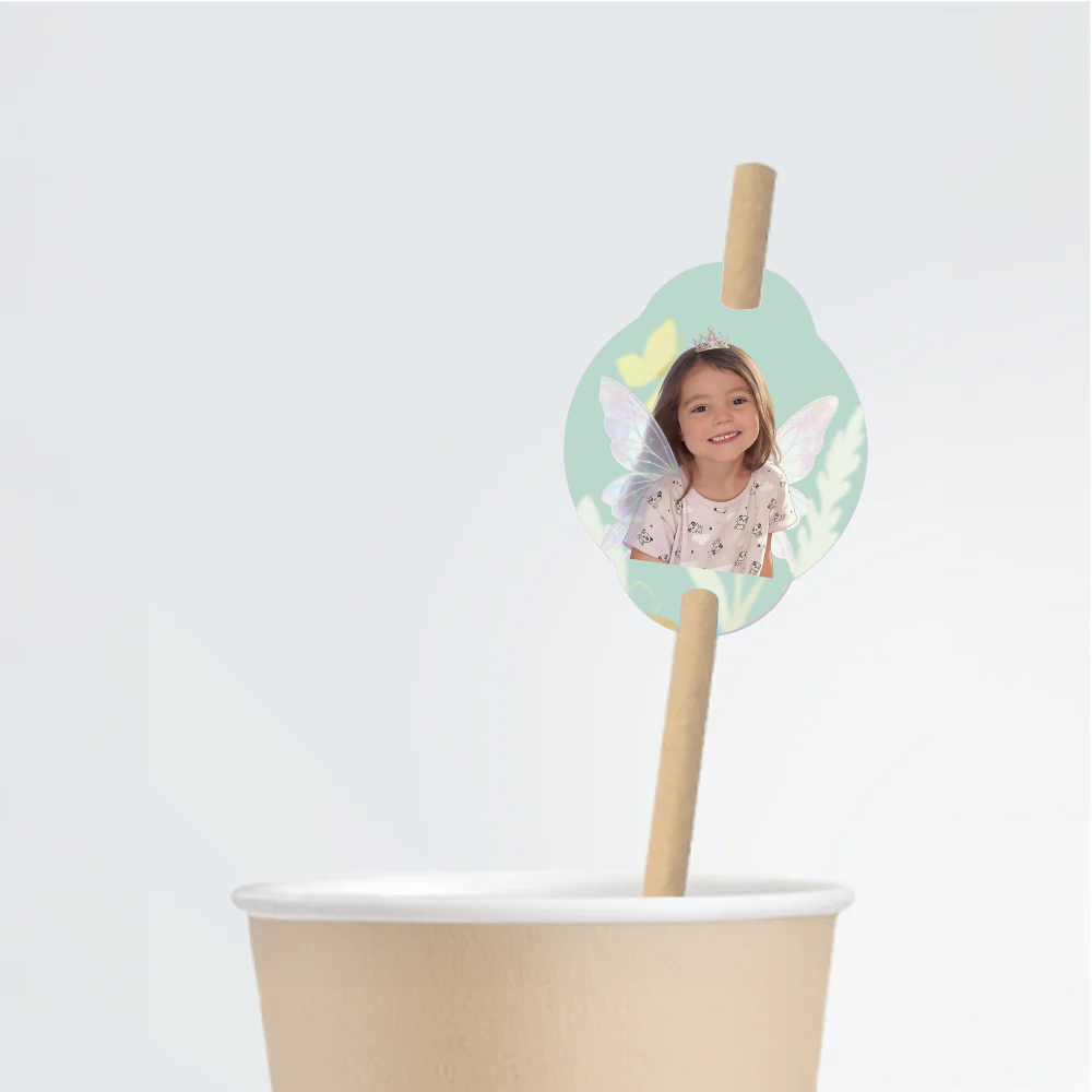 Fairies Birthday Straw Tag