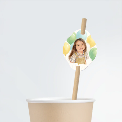 Farm Birthday Straw Tag