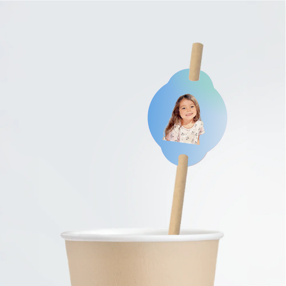 Gradient Birthday Straw Tag