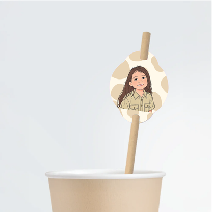 Safari Birthday Straw Tag