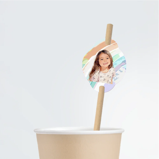 Watercolor Birthday Straw Tag