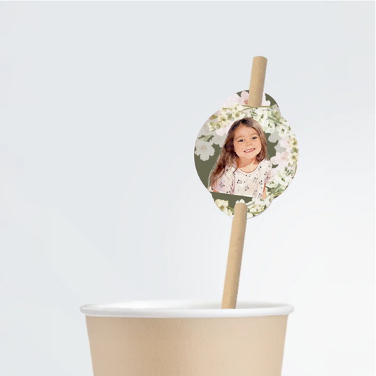 Wildflowers Birthday Straw Tag