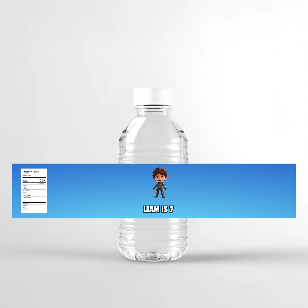Battle Royale Birthday Water Bottle Label