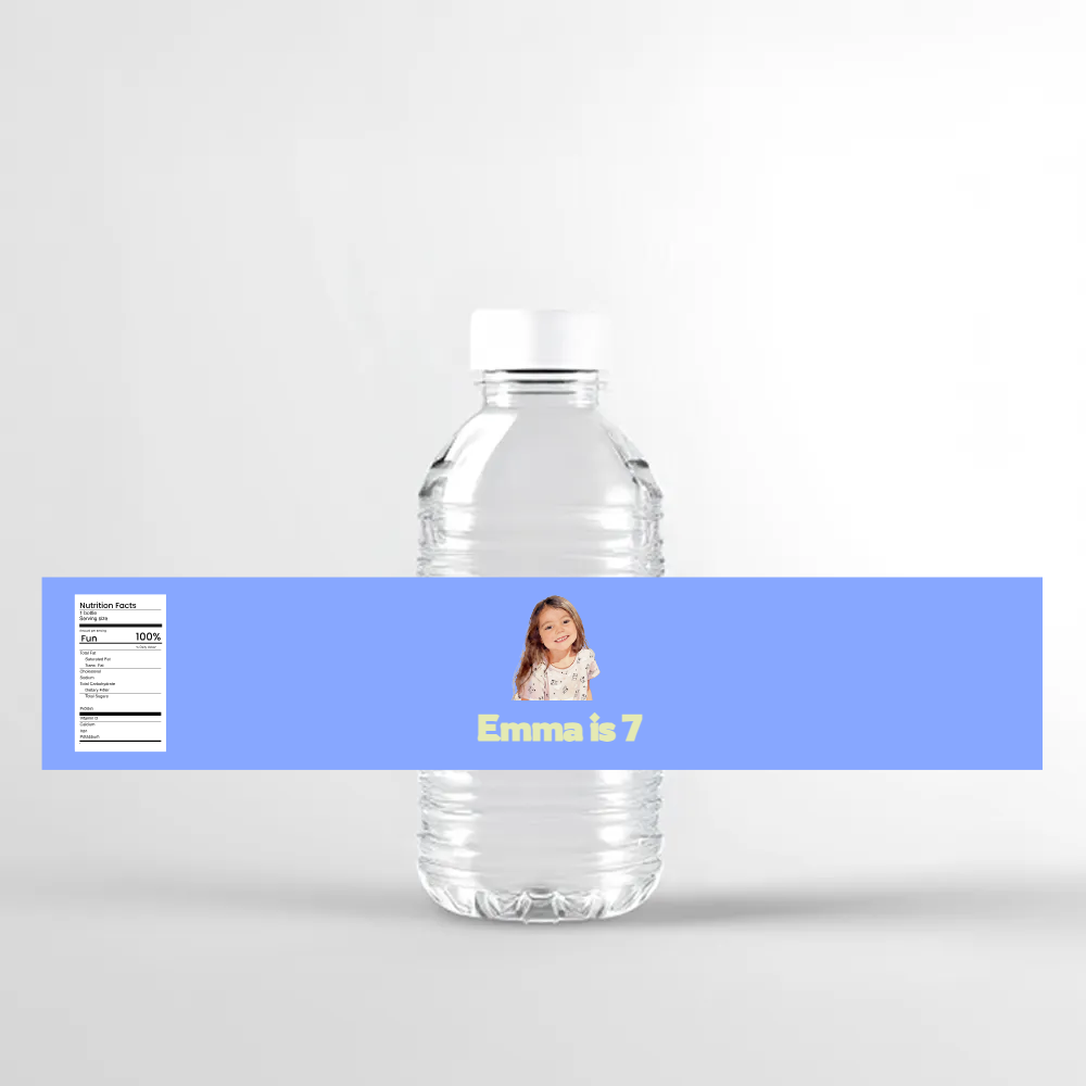 Duotone Birthday Water Bottle Label