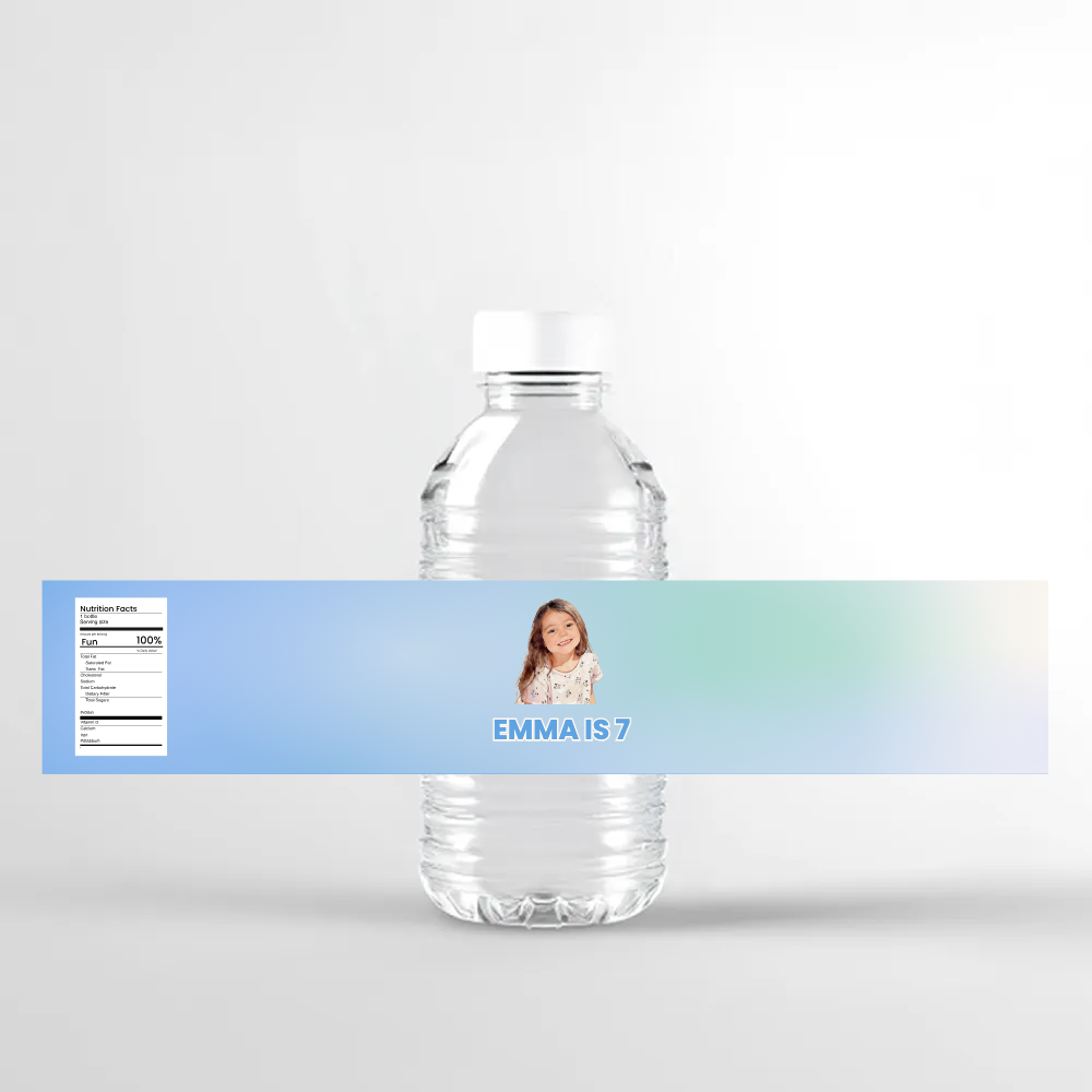Gradient Birthday Water Bottle Label