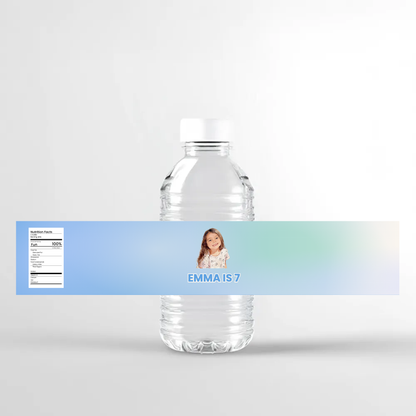 Gradient Birthday Water Bottle Label