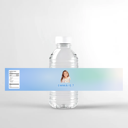 Gradient Birthday Water Bottle Label