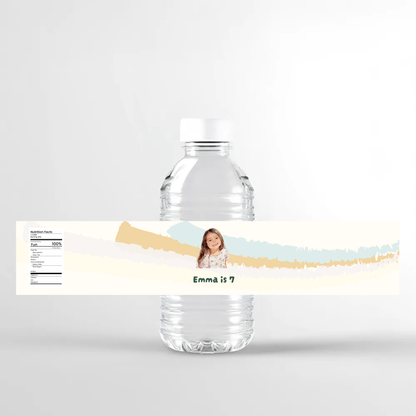 Watercolor Birthday Water Bottle Label