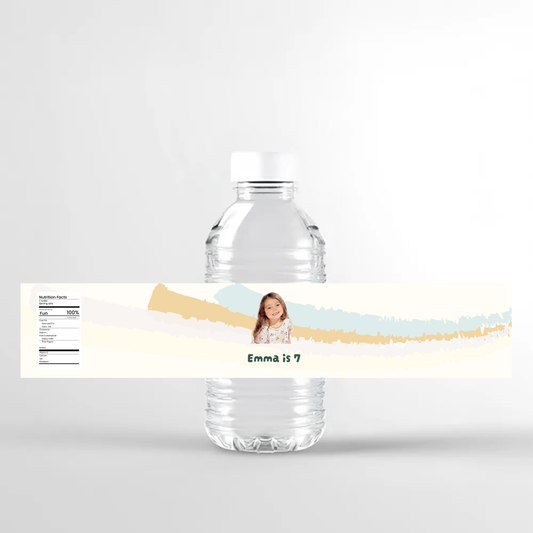 Watercolor Birthday Water Bottle Label