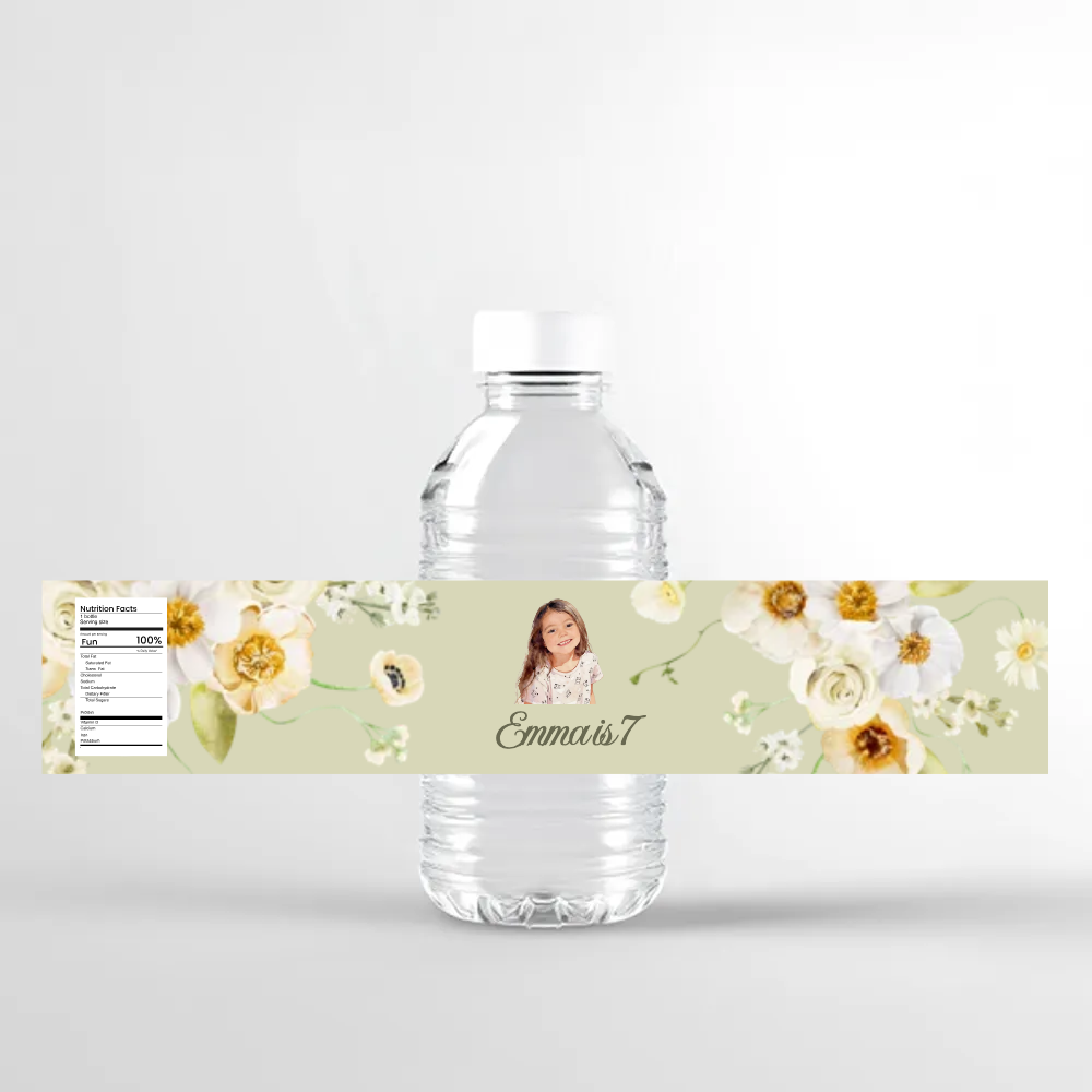 Wildflowers Birthday Water Bottle Label