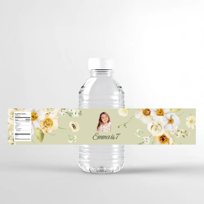 Wildflowers Birthday Water Bottle Label