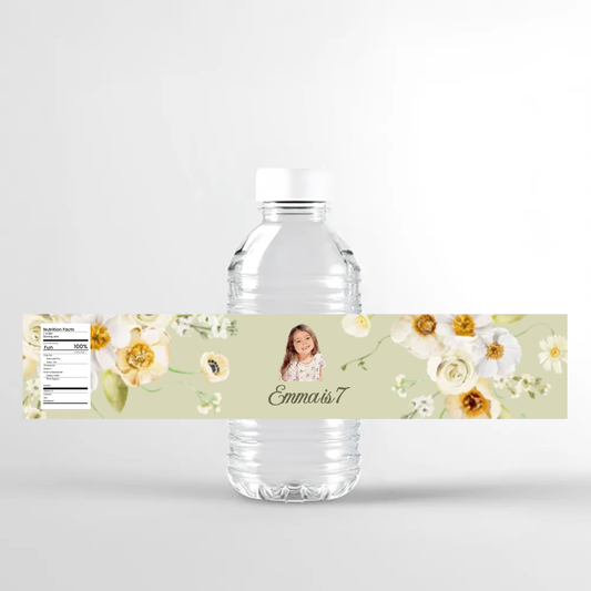 Wildflowers Birthday Water Bottle Label